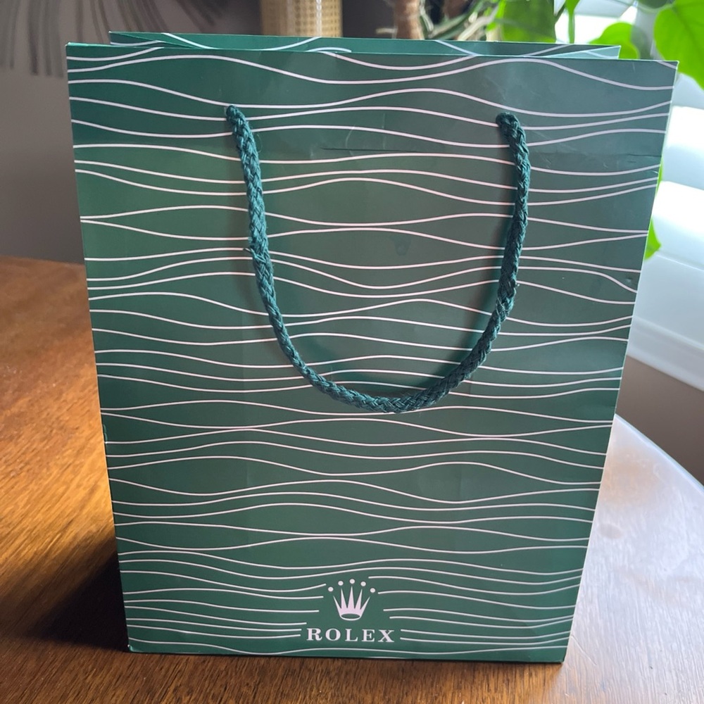 Rolex Boutique Shopping Bag 100% Authentic 10.5" x 8.25" x 5"  Good Condition